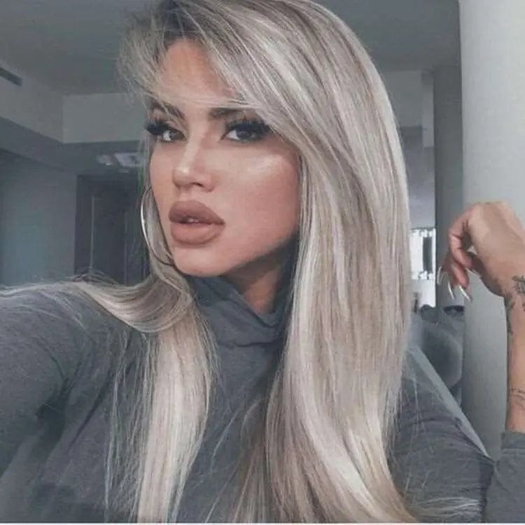 Ash Blonde Highlight #60 Color Long Straight