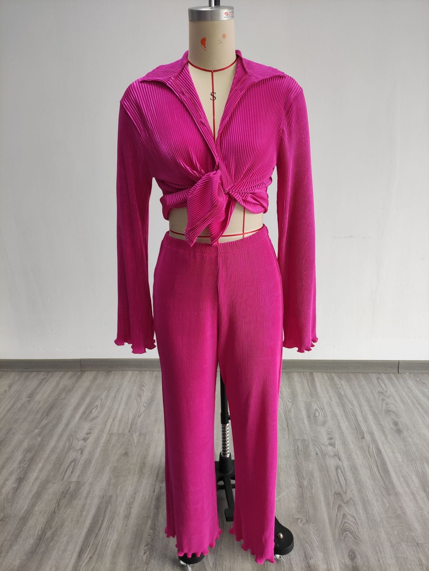 Autumn New Arrivals Matching Long Sleeve Shirt And Pants 2Piece Set Women Fall Outfit 2022