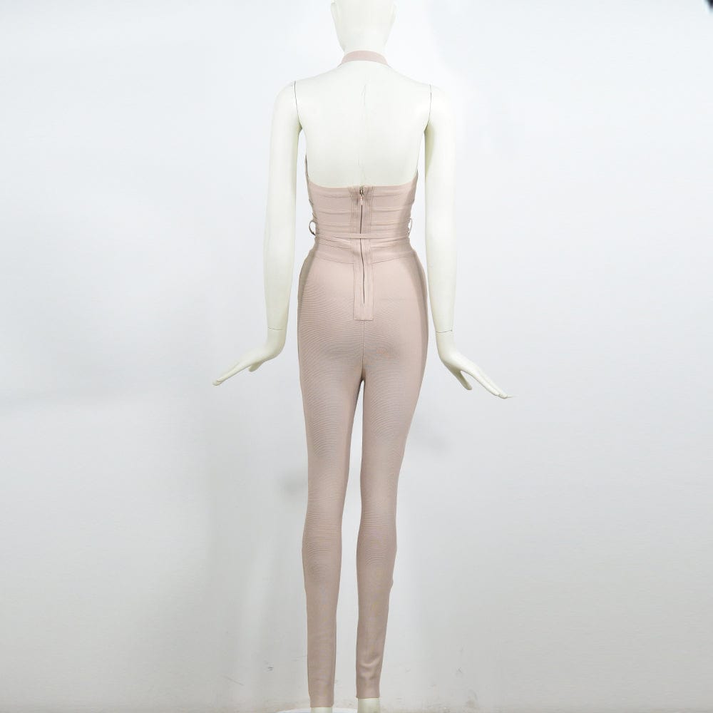 BA175 Fashion Ladies Club Wear Spaghetti Strap Backless One Piece Sexy Bodycon Bandage Jumpsuits, Playsuits & Bodysuits
