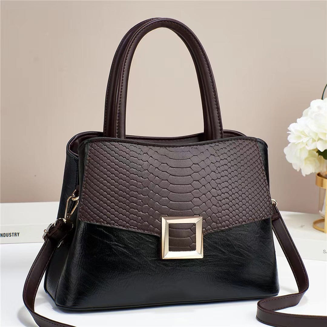Bag Large Capacity Retro Temperament Handbag 2022 New Fashion One Shoulder Texture Square Buckle Cross-Body Bag Women's Bag