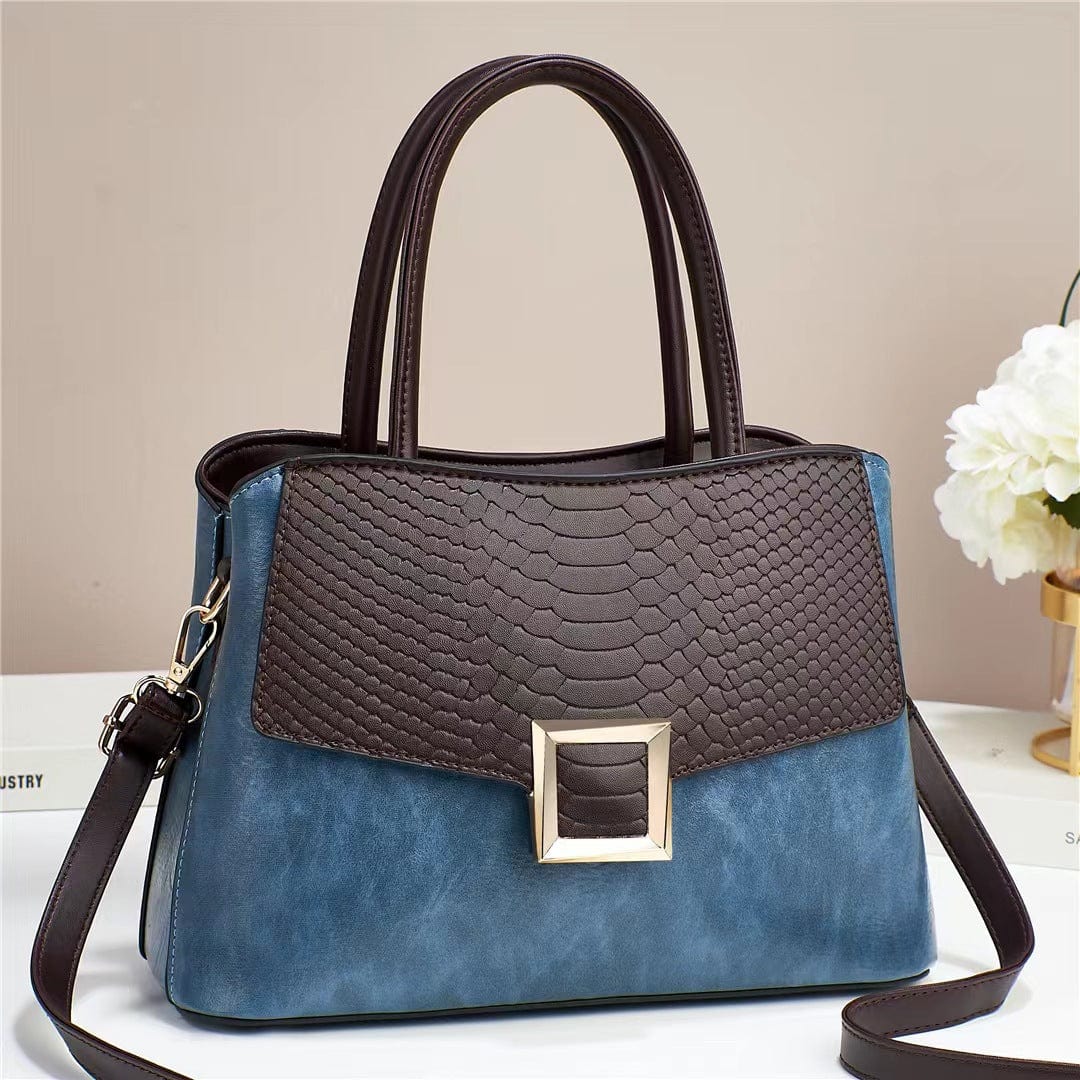 Bag Large Capacity Retro Temperament Handbag 2022 New Fashion One Shoulder Texture Square Buckle Cross-Body Bag Women's Bag