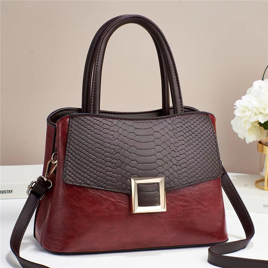 Bag Large Capacity Retro Temperament Handbag 2022 New Fashion One Shoulder Texture Square Buckle Cross-Body Bag Women's Bag