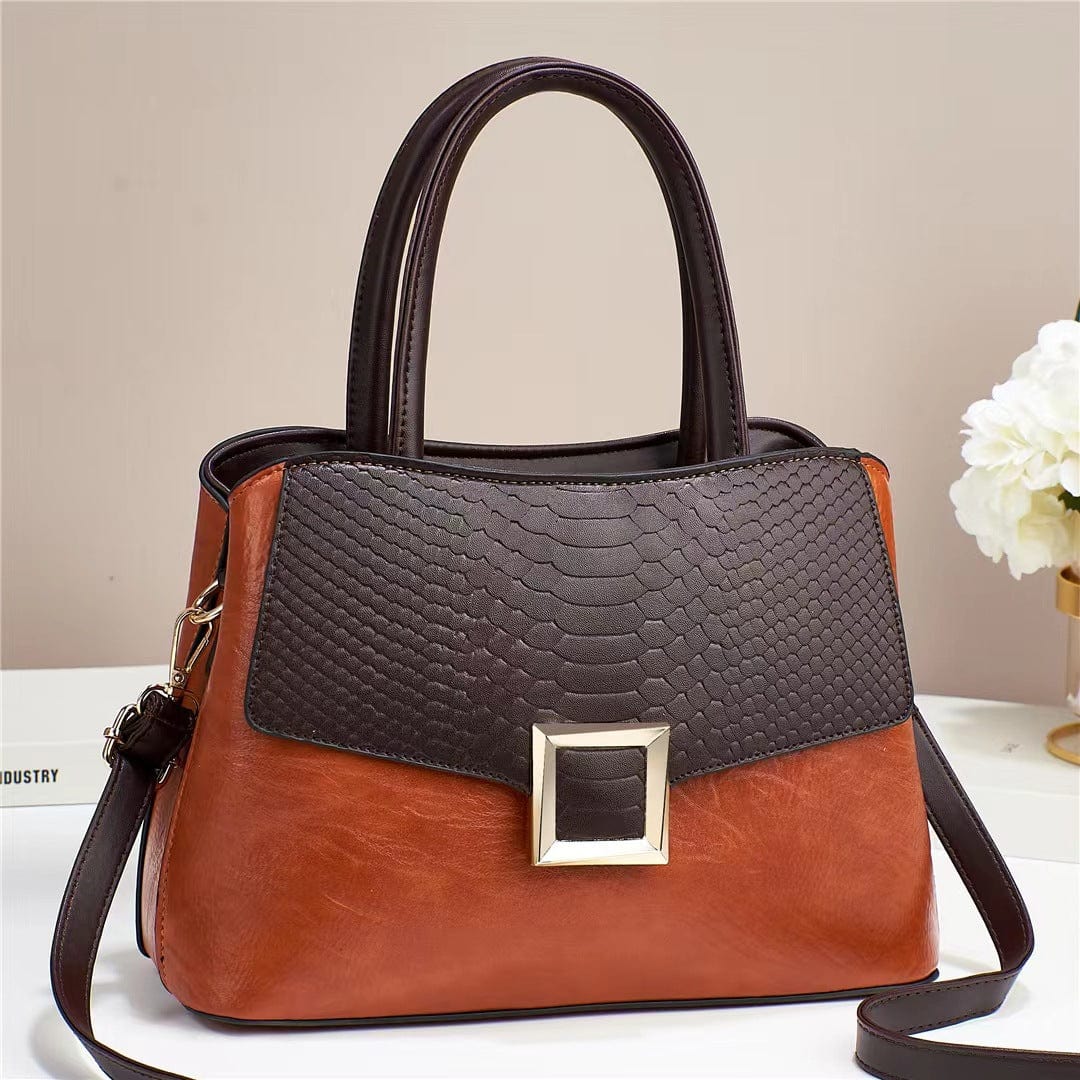 Bag Large Capacity Retro Temperament Handbag 2022 New Fashion One Shoulder Texture Square Buckle Cross-Body Bag Women's Bag