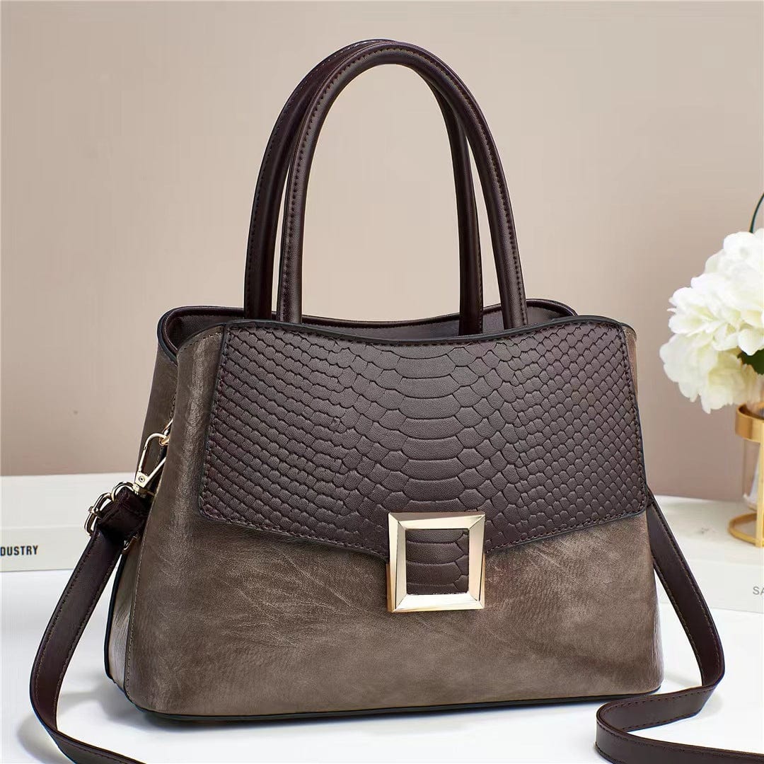 Bag Large Capacity Retro Temperament Handbag 2022 New Fashion One Shoulder Texture Square Buckle Cross-Body Bag Women's Bag