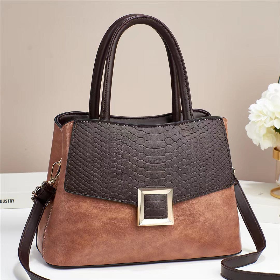 Bag Large Capacity Retro Temperament Handbag 2022 New Fashion One Shoulder Texture Square Buckle Cross-Body Bag Women's Bag