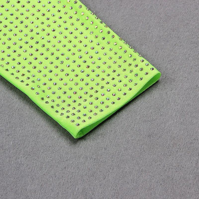 Bandage Mini Beading Deep V-Neck Long Sleeve Vestidos Bodycon Evening Celebrity Club Summer Women Dresses