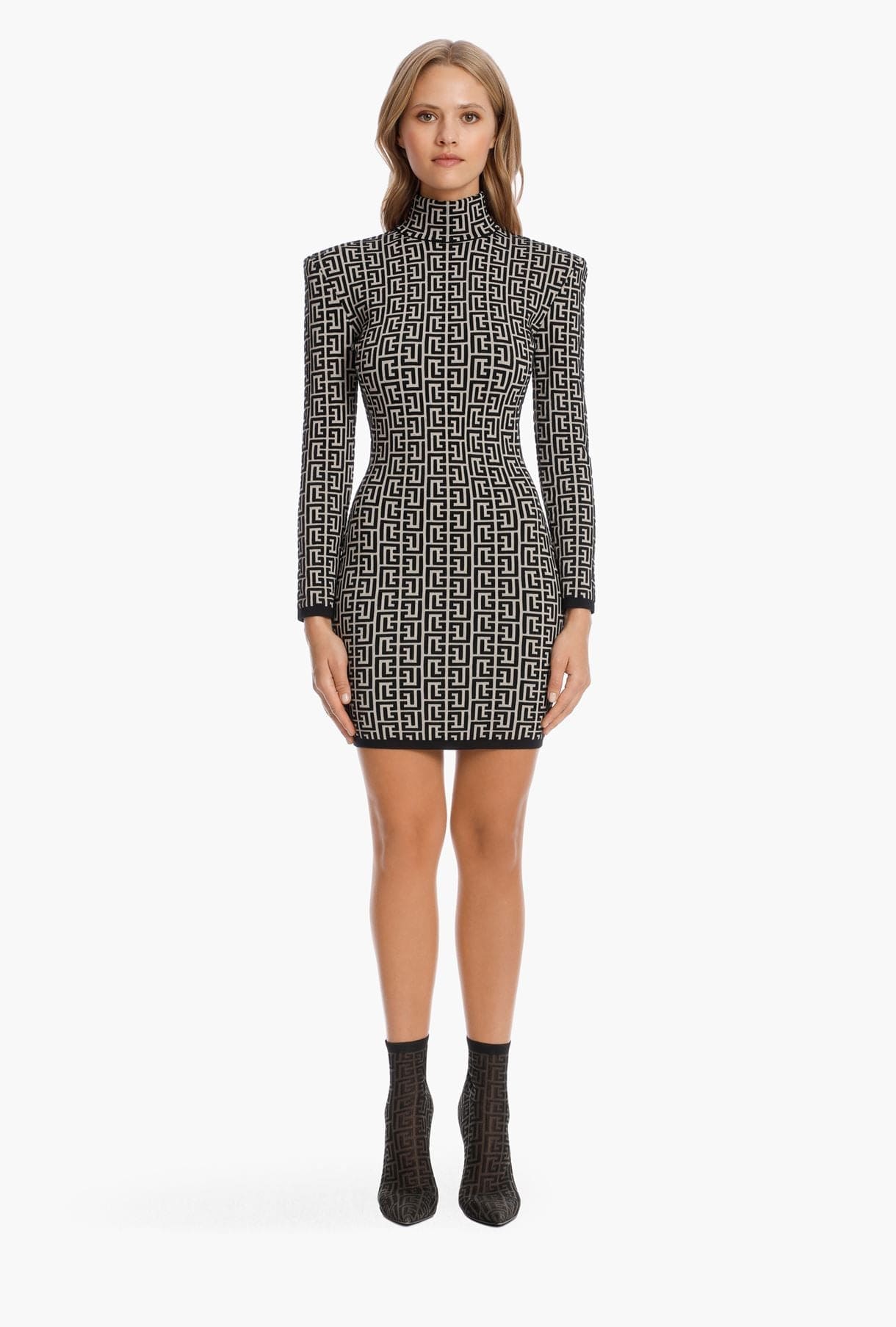 BD2064 Autumn Winter Long Sleeve Fashion Stylish High-necked Dresses Women Bandage Dress Bodycon