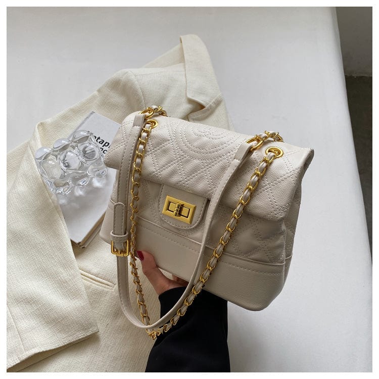Beige 2022 Vegan Leather Ladies Hand Bags Custom Logo Chains Shoulder Handbags for Women Luxury Wholesale Vendor