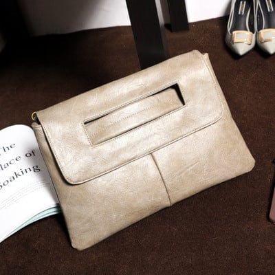 Beige Large capacity office and business storage file bag fashion portable pad bags classic vintage crossbody bag