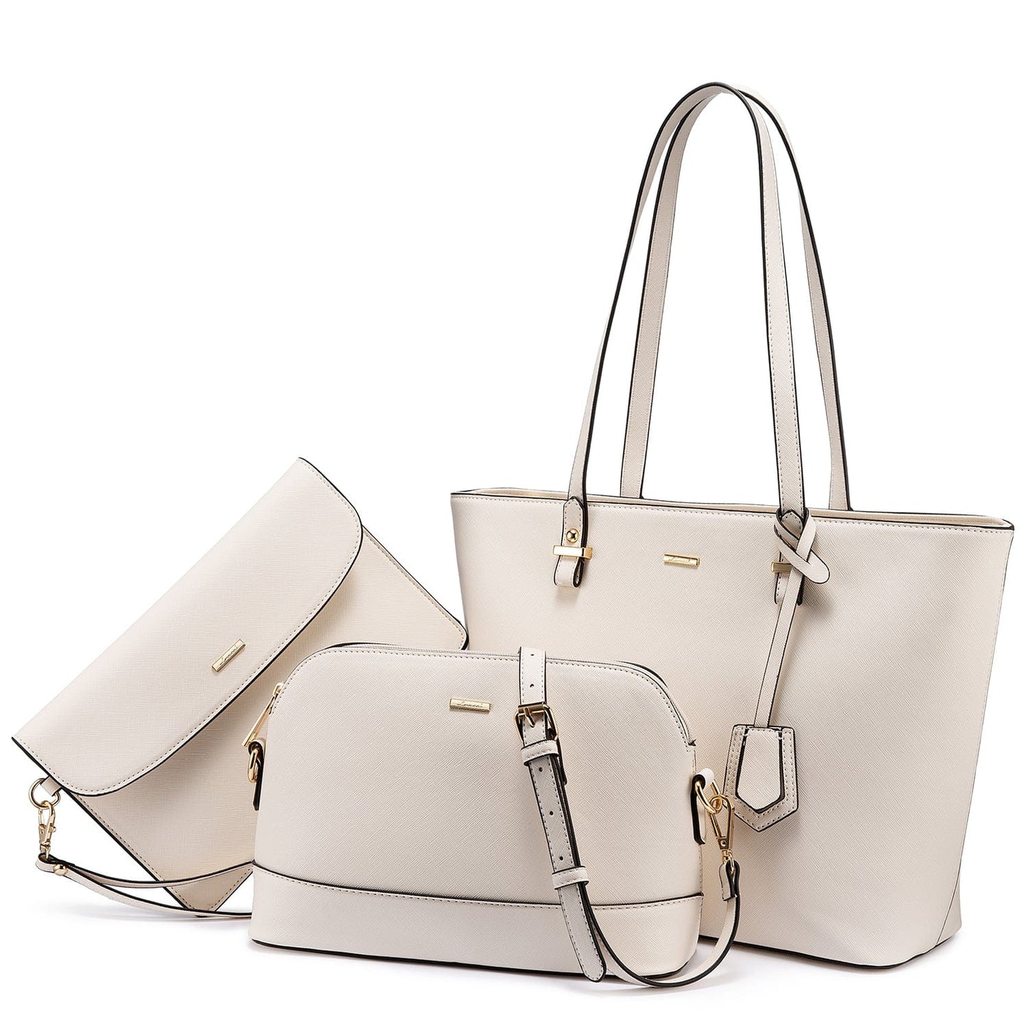 Beige Lovevook Hot Selling Women's Purse Handbags Set for Women Office Hand Bags Ladies