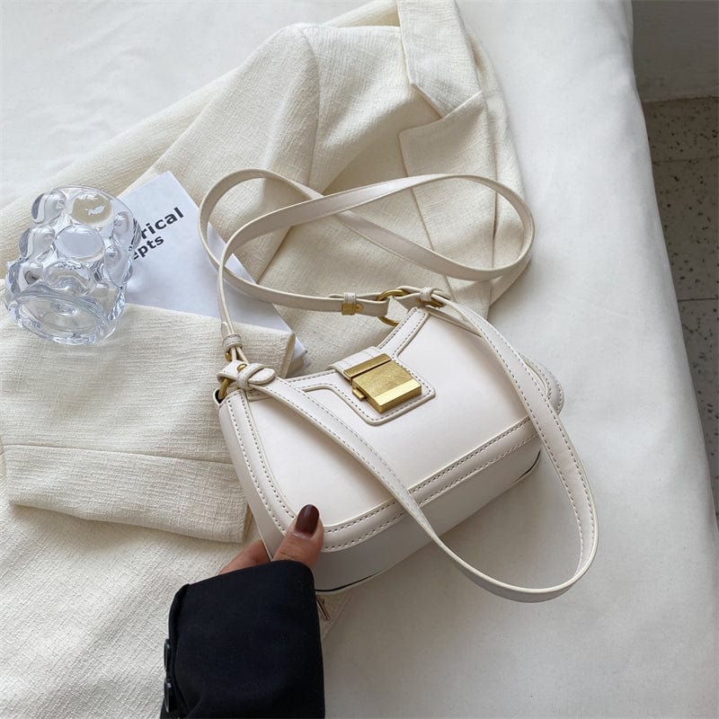 Beige Trending Underarm Bags 2022 Luxury Shoulder Hand Bags Ladies PU Leather Small Purses Women Handbag