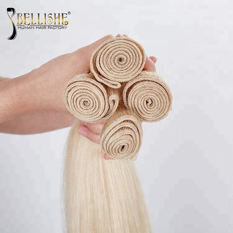 Bellishe 40 inch blonde hair extensions with frontal weave hair human bundles