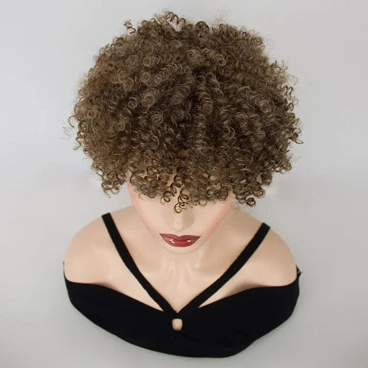 Best Seller Ombre Deep Wave 10 inch Afro Tight Curly Wig For Black Women Black Super Short Wet And Wavy Wigs