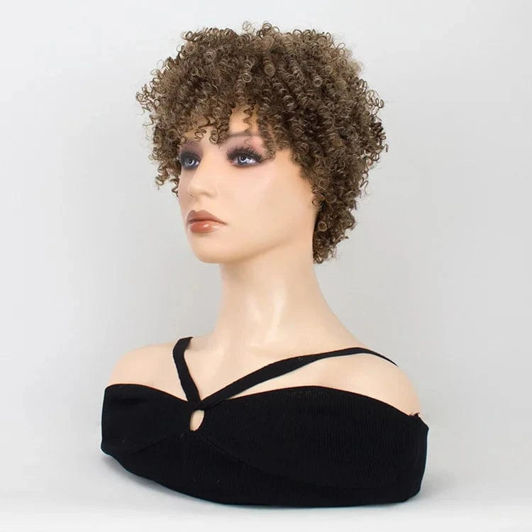 Best Seller Ombre Deep Wave 10 inch Afro Tight Curly Wig For Black Women Black Super Short Wet And Wavy Wigs