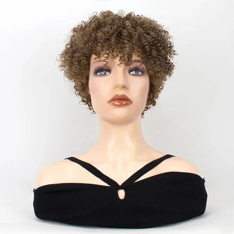 Best Seller Ombre Deep Wave 10 inch Afro Tight Curly Wig For Black Women Black Super Short Wet And Wavy Wigs