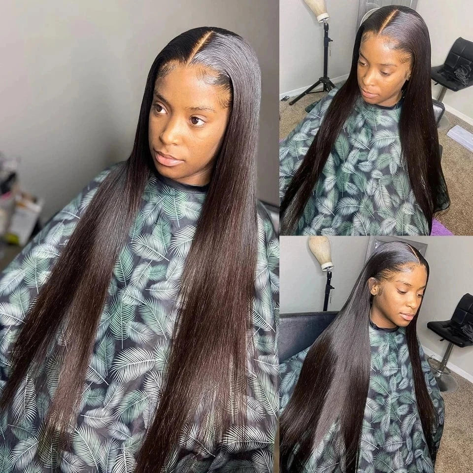 Best selling virgin human hair straight wave natural color HD swiss lace 22inch to 32inch 13*6 hd human hair lace front wig