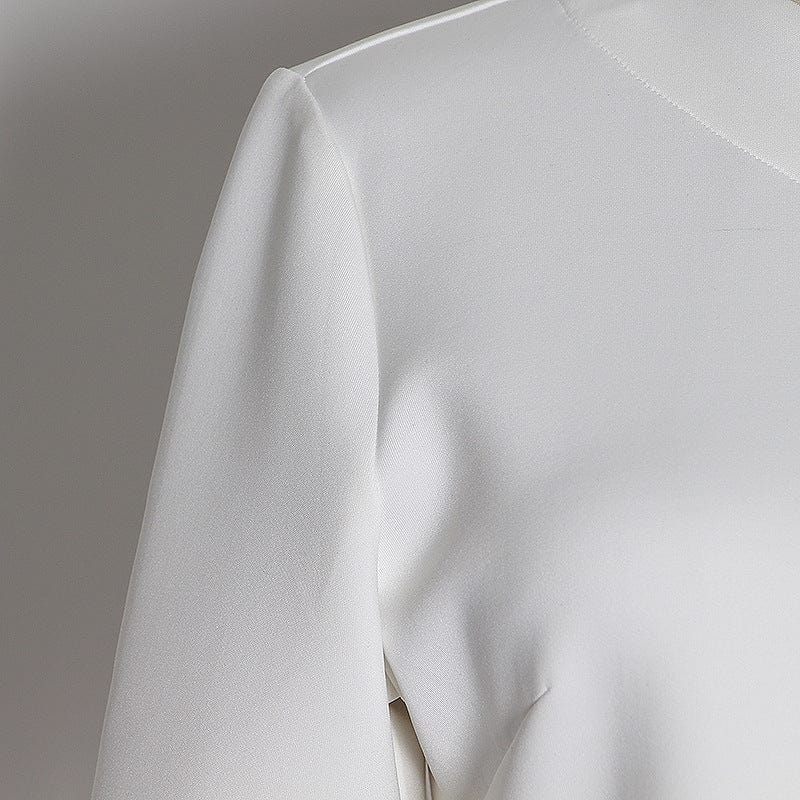 Bettergirl In-stock Wild Pure Color Hedging Split Oblique Shoulder Long Sleeve T-shirt Women's Knitted top