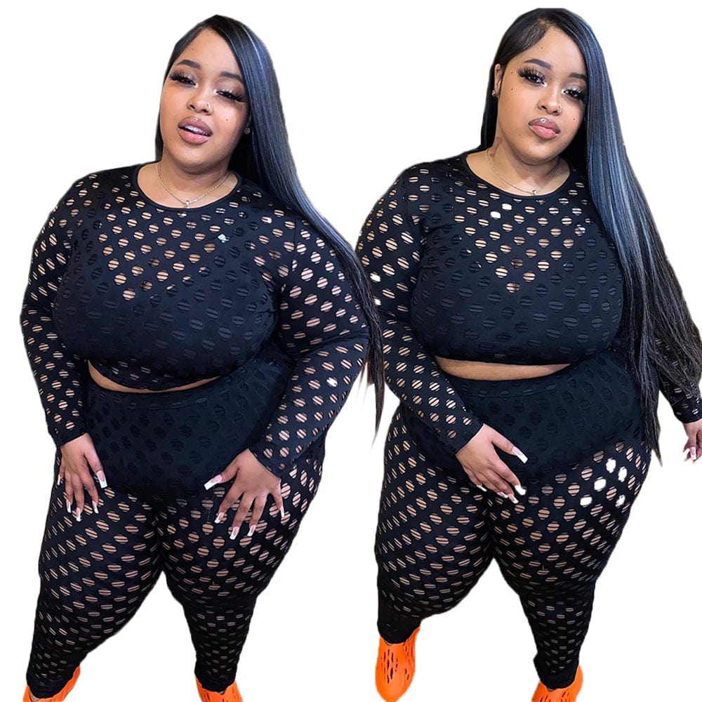 BH914 2023 women's plus size two piece set clothing