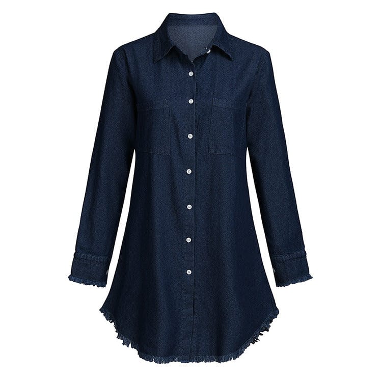 Big Plus Size Sexy Womens Blouse Long Sleeve Denim Shirts Clothes Fashion Autumn Street Wear Female Tops and Blouses Y12074
