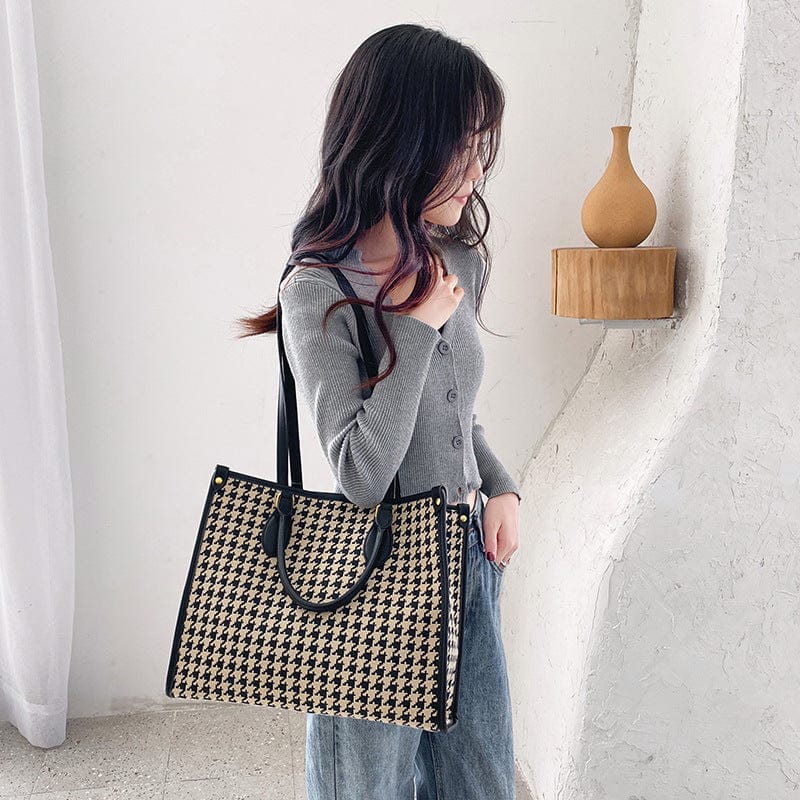 Bird Lattice Portable Elegant Women's Bag New Large Capacity Tote Elegant Underarm Shoulder Bag