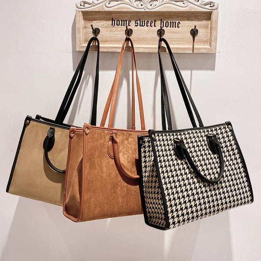 Bird Lattice Portable Elegant Women's Bag New Large Capacity Tote Elegant Underarm Shoulder Bag