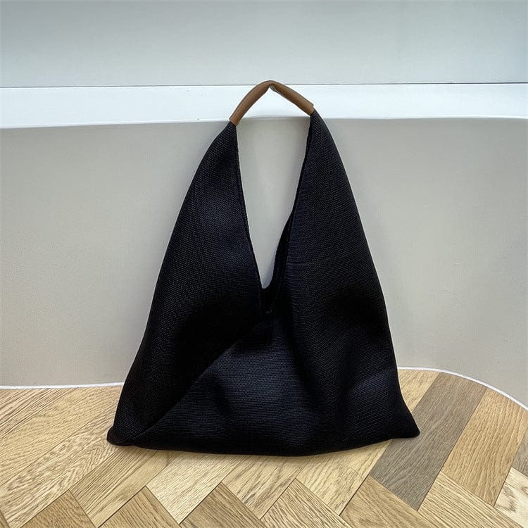 black 2022 Brand Women Tote Hobo Handbag Triangle Design Summer Mesh Net Beach Bag Lightweight Elegant Portable Shoulder Purse