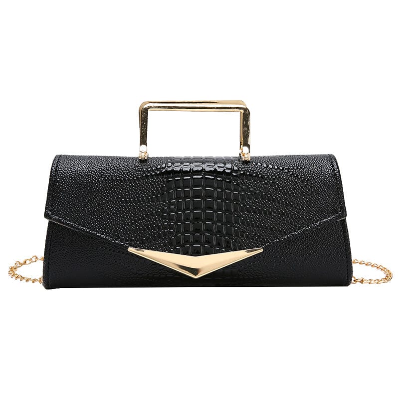 black 2022 Designer Crocodile Handbag Pu Leather Ladies Hand Bags Chains Shoulder Clutch Purse for Women Luxury