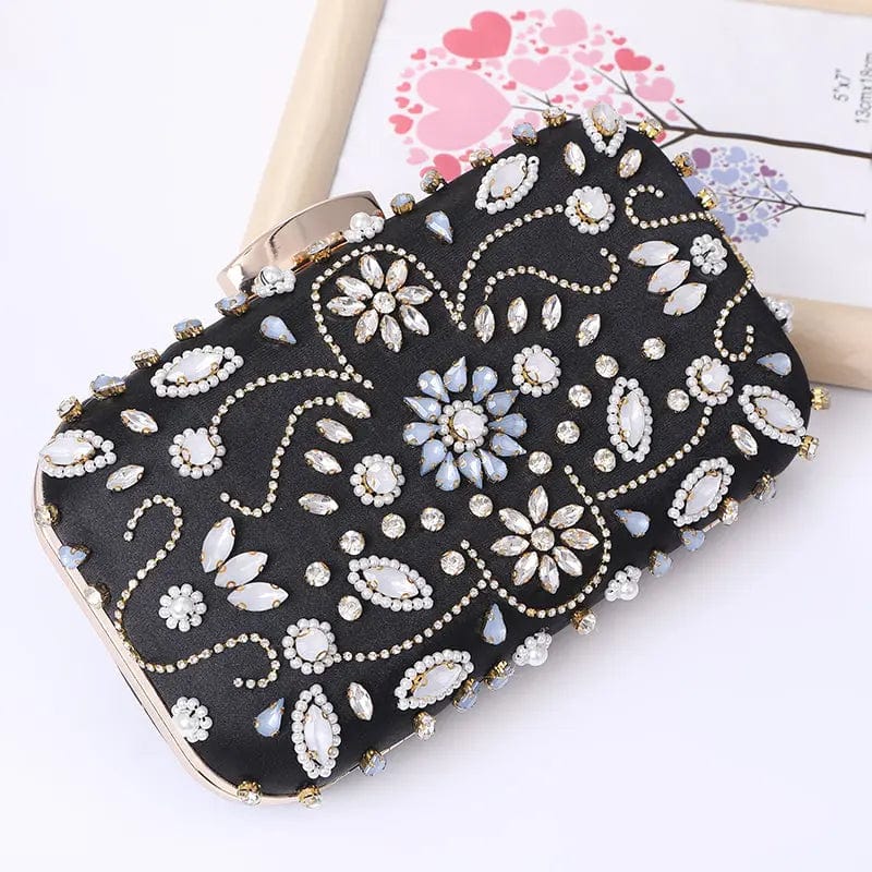 black 2022 Diamond Inset Color Dinner Bag European Fashion Hot Style Large Capacity Mobile Phone Wallet Light Luxury Evening Bag