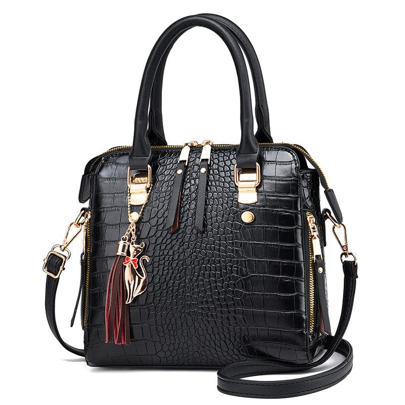 black 2022 Female Tassel Designer Shoulder Messenger Bags Retro Ladies Hand Bags Tote Alligator Purses and Handbags Luxury Women