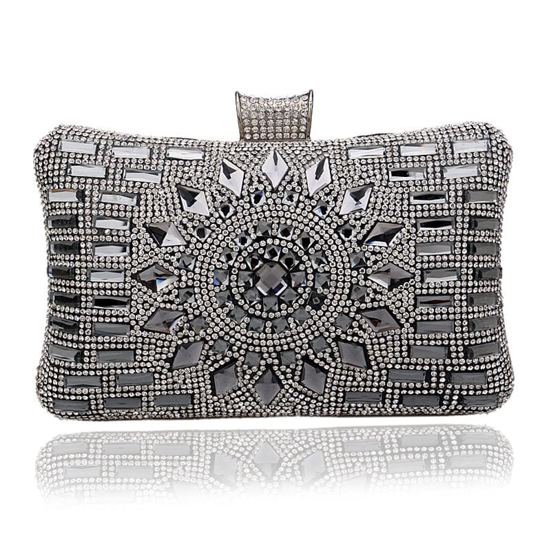 black 2022 Ladies Diamond Crystal Party Purses and Handbags Chain Acrylic Rhinestone Evening Clutch Bags for Women
