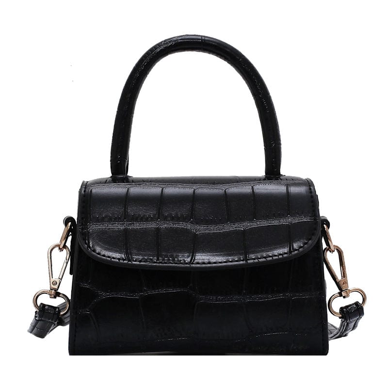 black 2022 New Arrival Stone Pattern PU Leather Small Handbags Mini Bags for Women