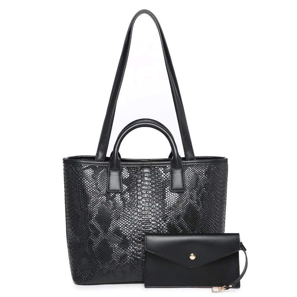 black 2022 New Design Snake Leather Luxury Bags Quality Python Leather Women Tote Bag Custom