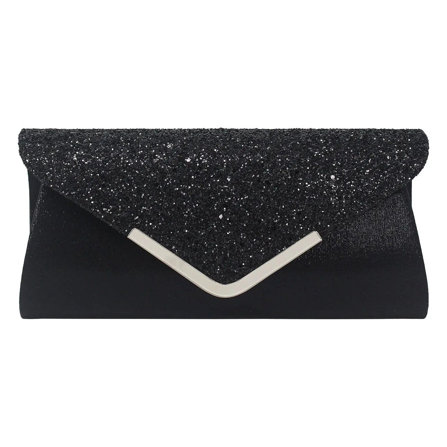 black 2022 New Large Capacity Fashionable Flash Material Pu Ladies Shoulder Bag Handmade All Match Clutch Evening Party Bag For Woman
