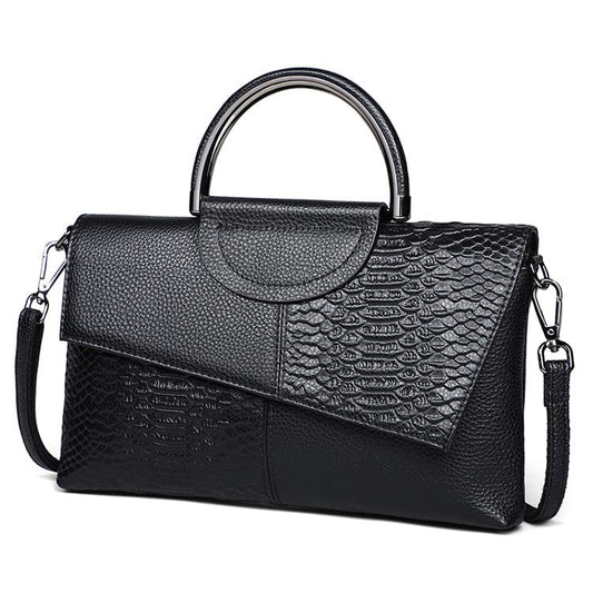 black 2022 Wholesale New Style Luxury Fine Hardware Large Capacity Black Sling Genuine Leather Clutch Ladies Hand Bags
