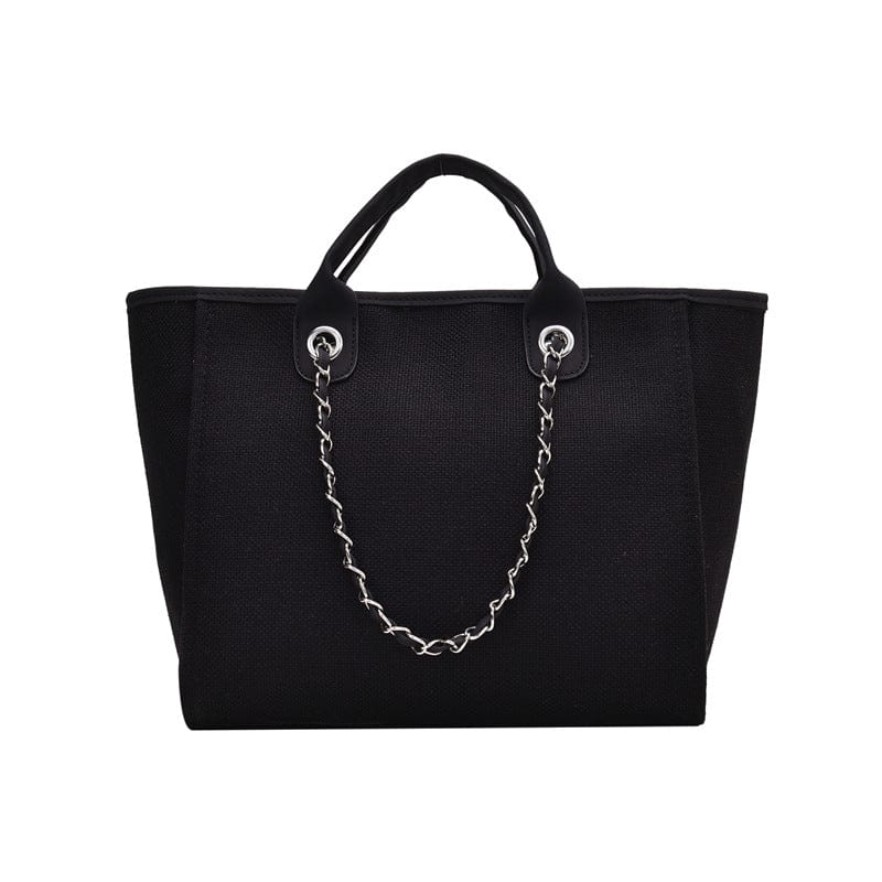 black 2023 New Fashion designer wholesale luxury tote bags for women foldable canvas tote bag supplier
