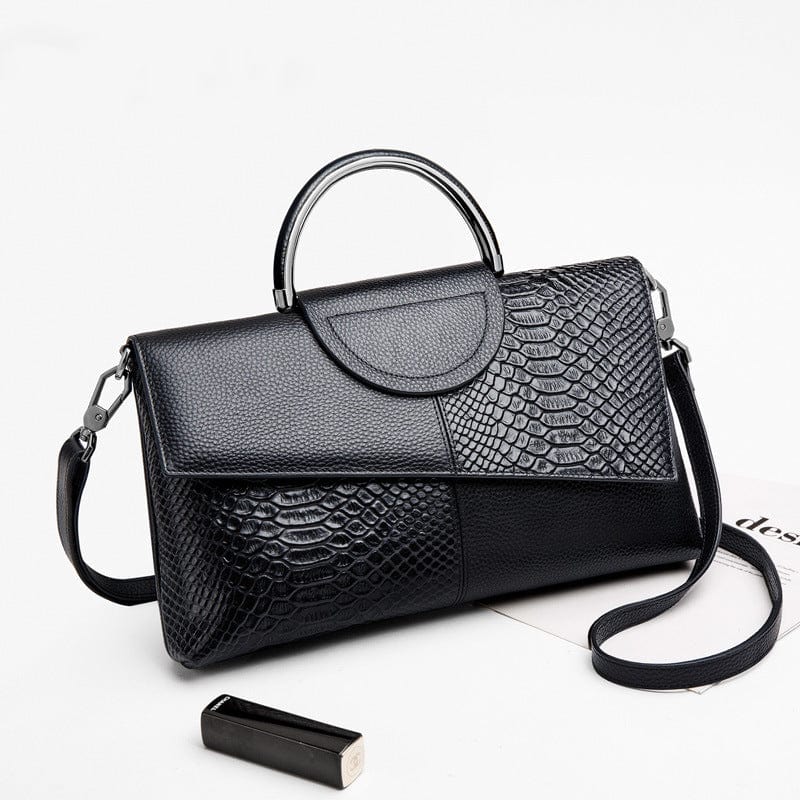 black 2023 new handbag for women snakeskin shoulder bags genuine leather cross-body bag
