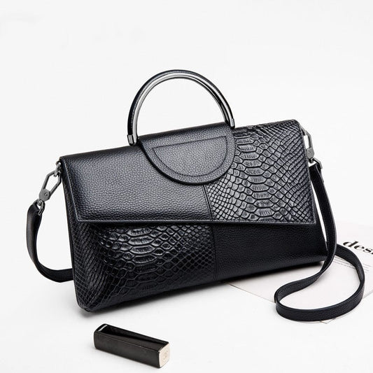 black 2023 new handbag for women snakeskin shoulder bags genuine leather cross-body bag