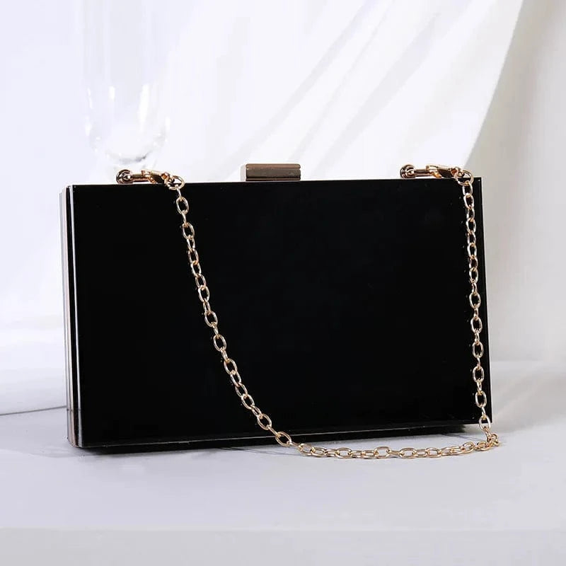 Black Cheap custom design multi colors ladies clutch acrylic evening bag
