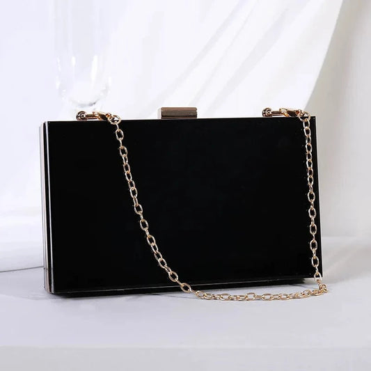 Black Cheap custom design multi colors ladies clutch acrylic evening bag