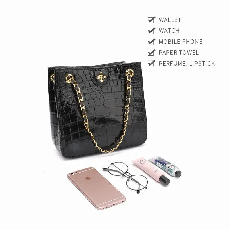 black Custom made handbag crocodile skin handbag handbag with matching shoes