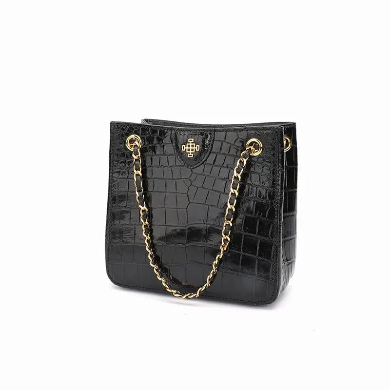 black Custom made handbag crocodile skin handbag handbag with matching shoes