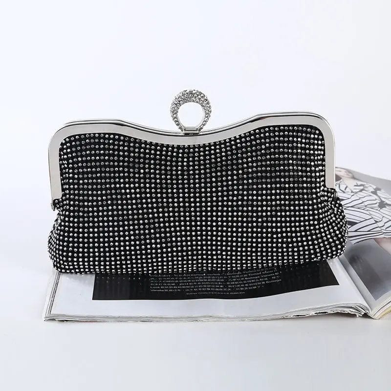 black Factory direct wholesale classic crystal stone clutch purse diamond evening bag spot supply for party prom banquet wedding