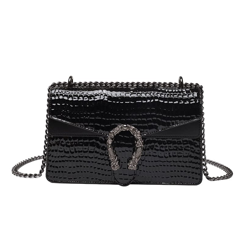 black Fashion Brand Crocodile Handbag Women Bags PU Leather Shoulder Bags Luxury Women Hand Bags 2022