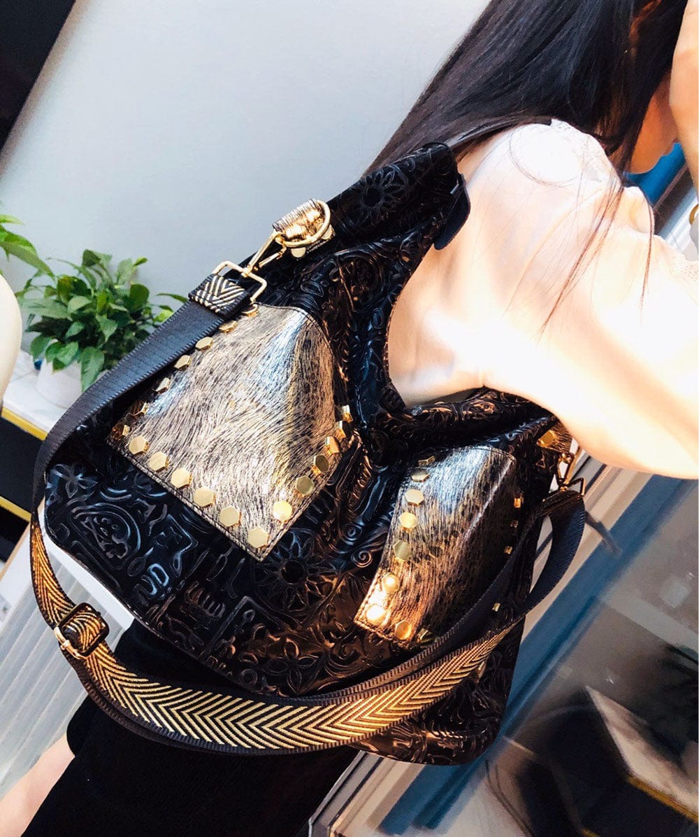 black Fashion Women's Bag 2023 New High-End Atmosphere Diagonal Bag Large Capacity Single Shoulder Bag