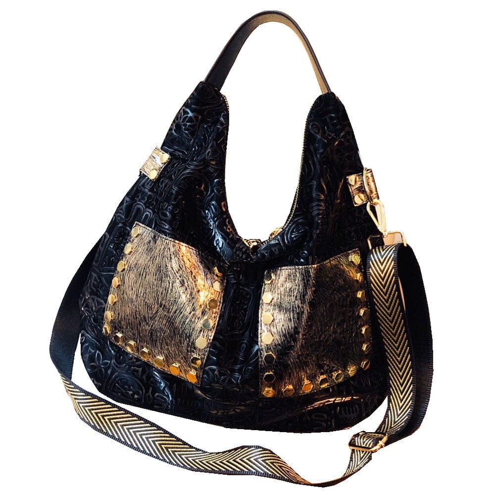 black Fashion Women's Bag 2023 New High-End Atmosphere Diagonal Bag Large Capacity Single Shoulder Bag
