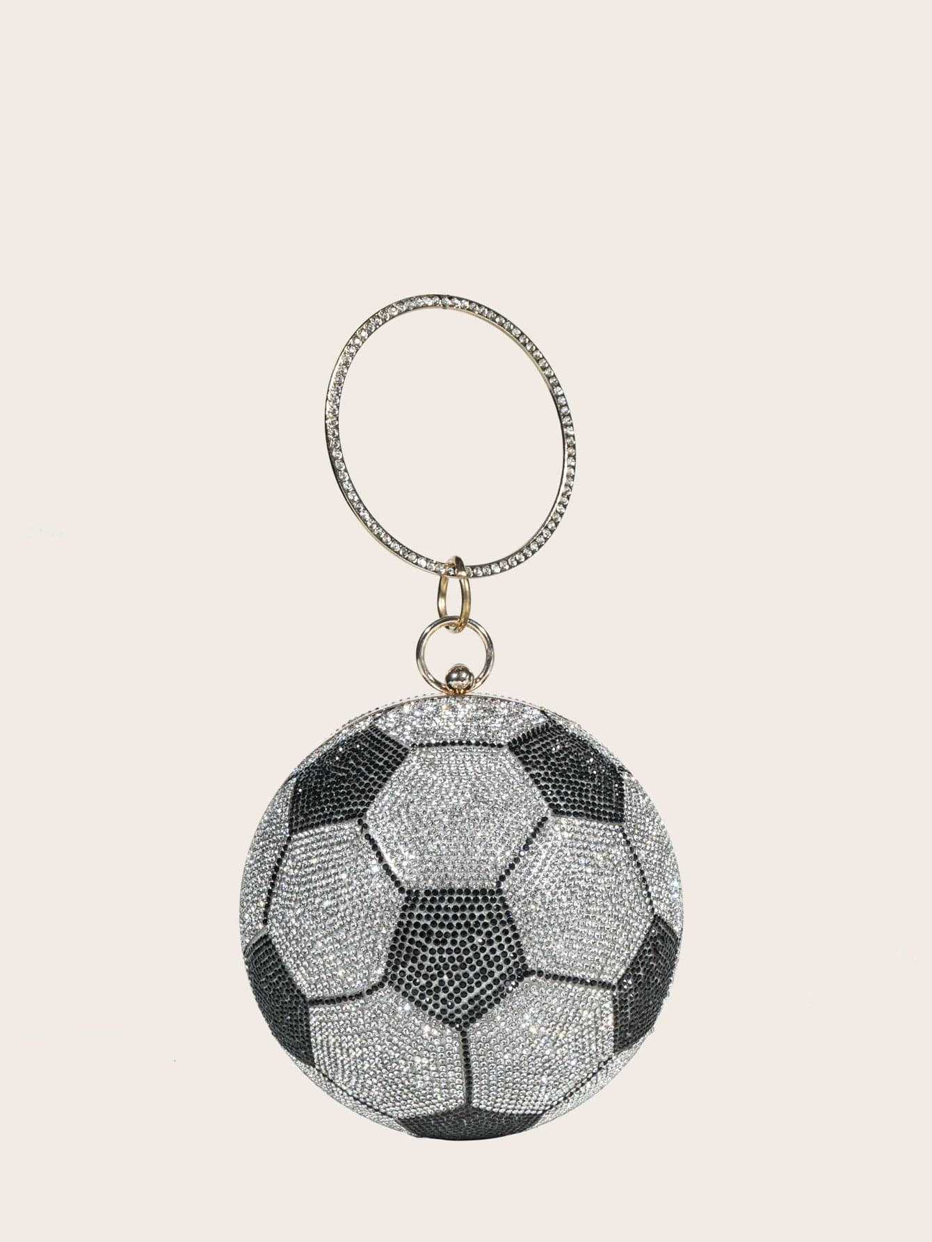 Black football Wholesale custom logo new basket ball luxury rhinestones glitter ladies designer basketball bags purses and handbags for women