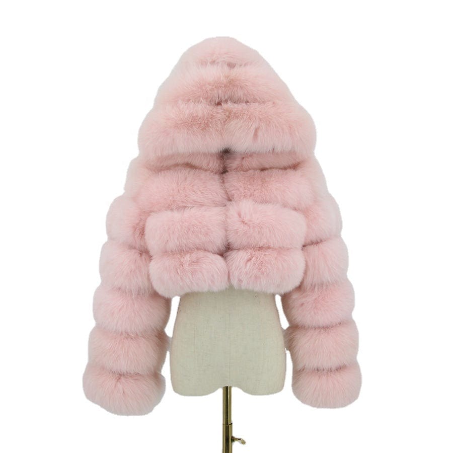 Black Friday Sale QIUCHEN- QC20032 new arrival hot sale luxury jacket plus size fluffy real natural fox fur coat with hood