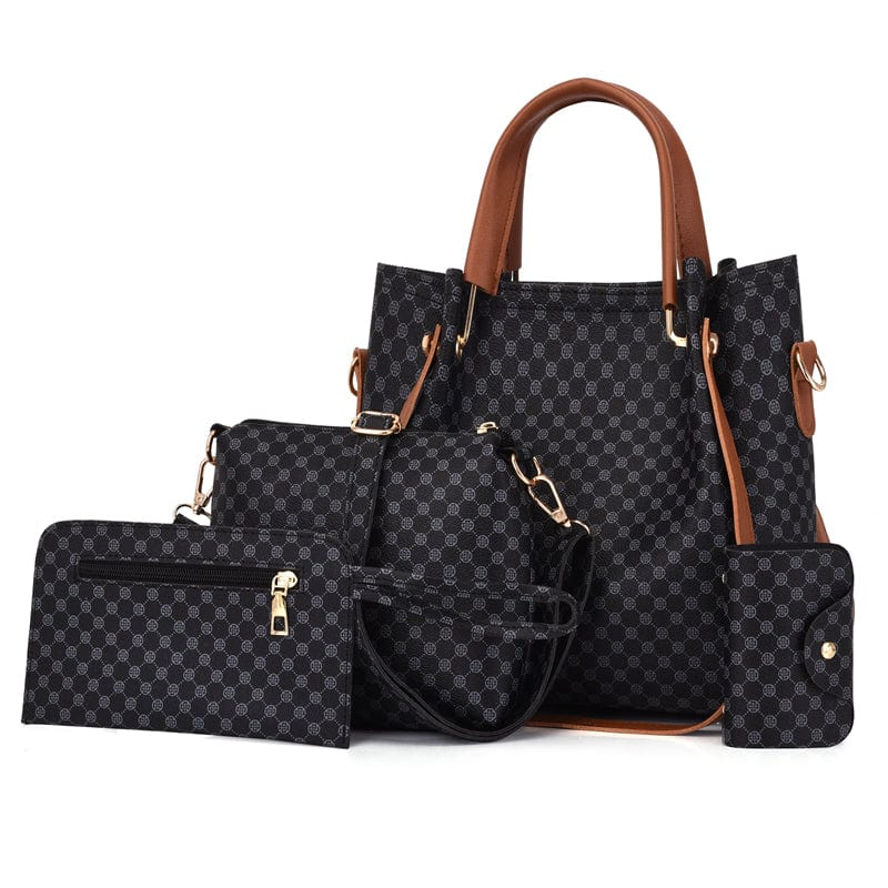 black Hot Selling Luxury Women Shoulder Bag Large Capacity PU Leather Handbag Lady 4 Pieces One Set Crossbody Bags Designer Tote Bag
