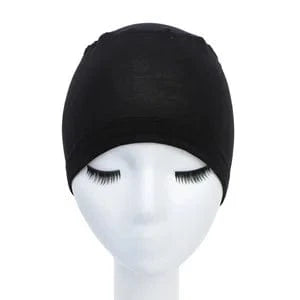 Black Lenaqueen Lace Cancer Headwear for Women Adjustable Bamboo Lace Wig Cap Chemo Soft Lace Bamboo Wigs Cap for Cancer Chemotherapy