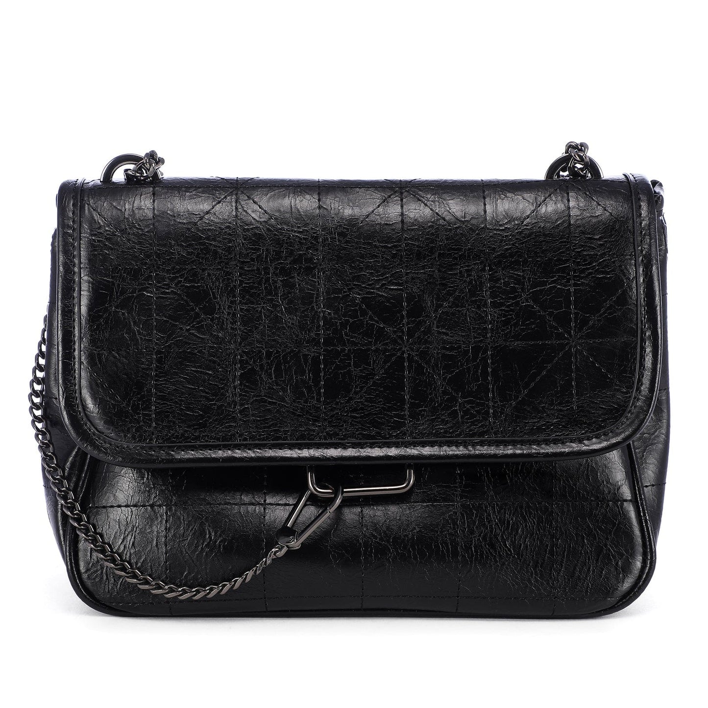 black LOVEVOOK Brand Designer Luxury 2023 Quilted PU Leather Shoulder Pueses with Chain Strap Casual Crossbody Bags for Women Ladies